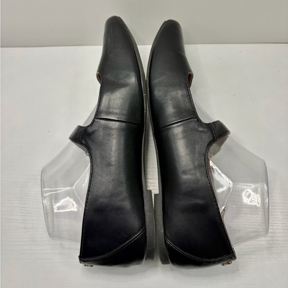 Sam & Libby Fredi Black Mary Jane Gold Buckle Leather Flats Size 8 1/2 - Picture 7 of 16